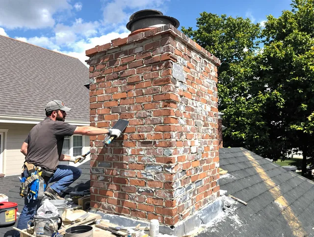 Completed chimney rebuild by Colton Chimney Sweep in Colton, CA