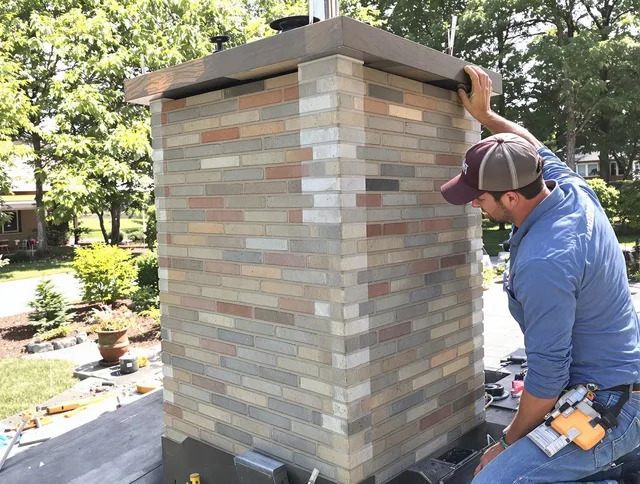 Colton Chimney Sweep completing a modern chimney remodel in Colton, CA