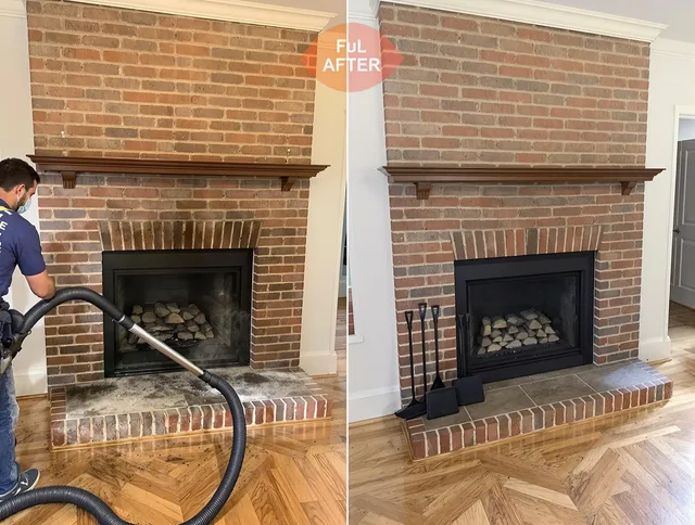 Colton Chimney Sweep carefully sanitizing a fireplace in Colton, CA