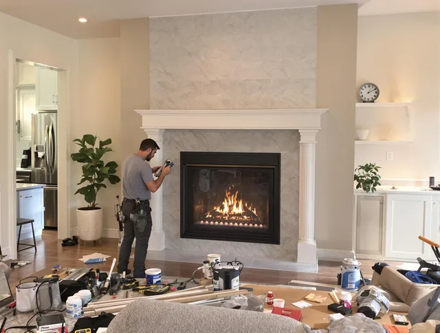Newly installed fireplace by Colton Chimney Sweep in Colton, CA
